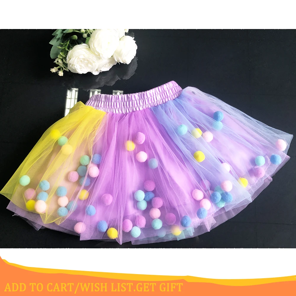 Mini Dress Tutu-Skirt Pom-Pom Tulle Princess Children New-Arrival Infant Girl Mulity