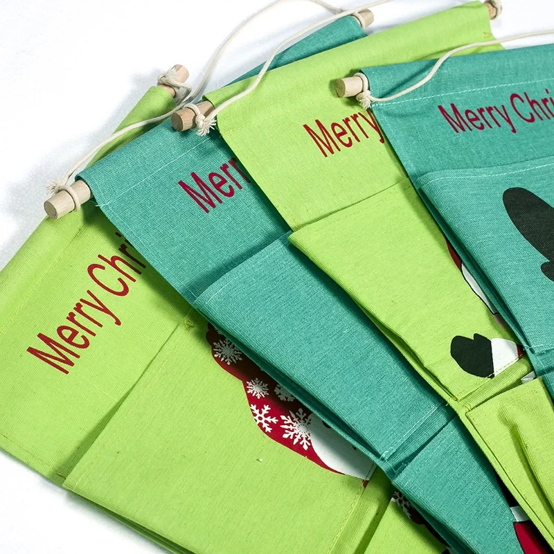 Christmas decoration hanging bag canvas old man snowman elk interior home decoration New Year festival party supplies