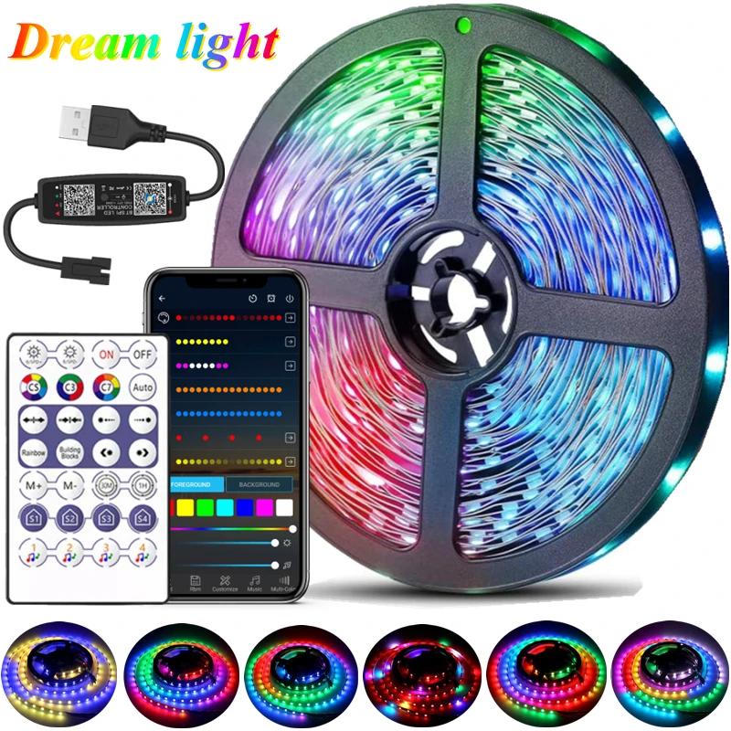 Светодиодная лента WS2812B 1-30 м RGB 5050 гибкая для лампы постоянного тока 5 В USB