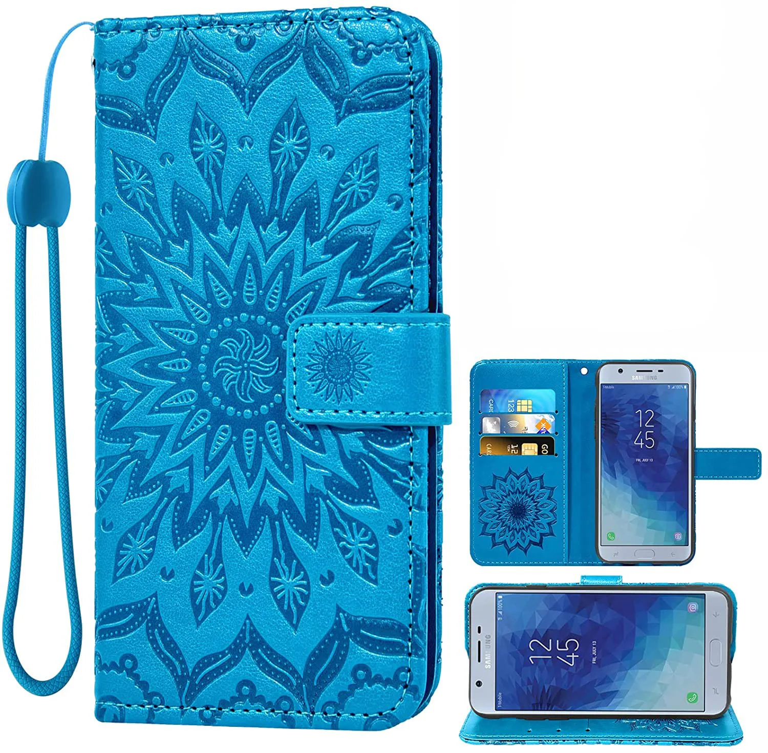 Чехол-книжка для Samsung Galaxy J7 Star J 7 Crown 7J 2018 J7V V 2nd Gen с отделением карт и подставкой Glaxay