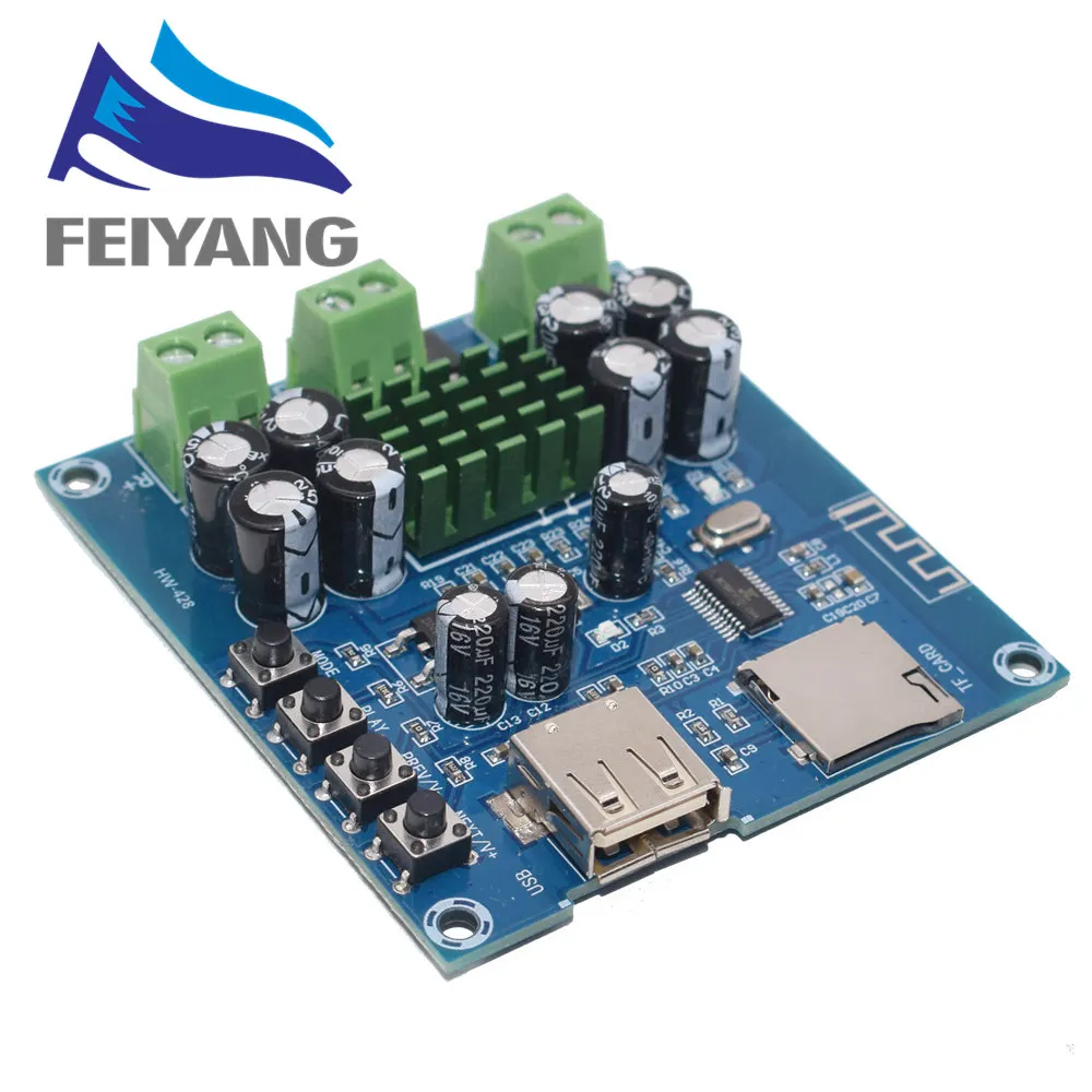 

XH-M422 DC 12-24V TPA3116D2 50W + 50W Bluetooth 4.0 Amplifier Board Module With Bluetooth U Disk TF Card Player