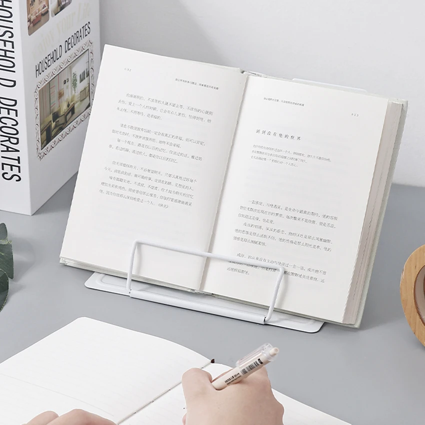 Металлическая подставка для книг регулируемая с 6 шестернями и зажимы бумаги