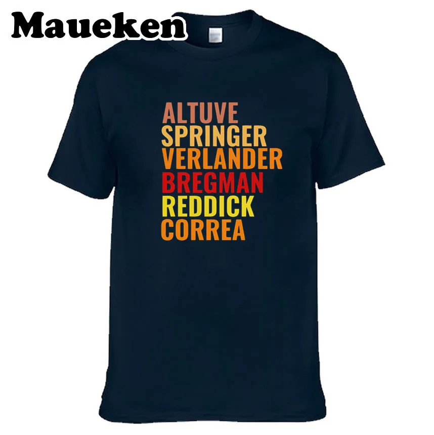 Men T-shirt Astros Altuve Bregman T - Correa Verlander Springer Shirt Men's tshirt for Houston fans o-neck tee W19100506 | Мужская