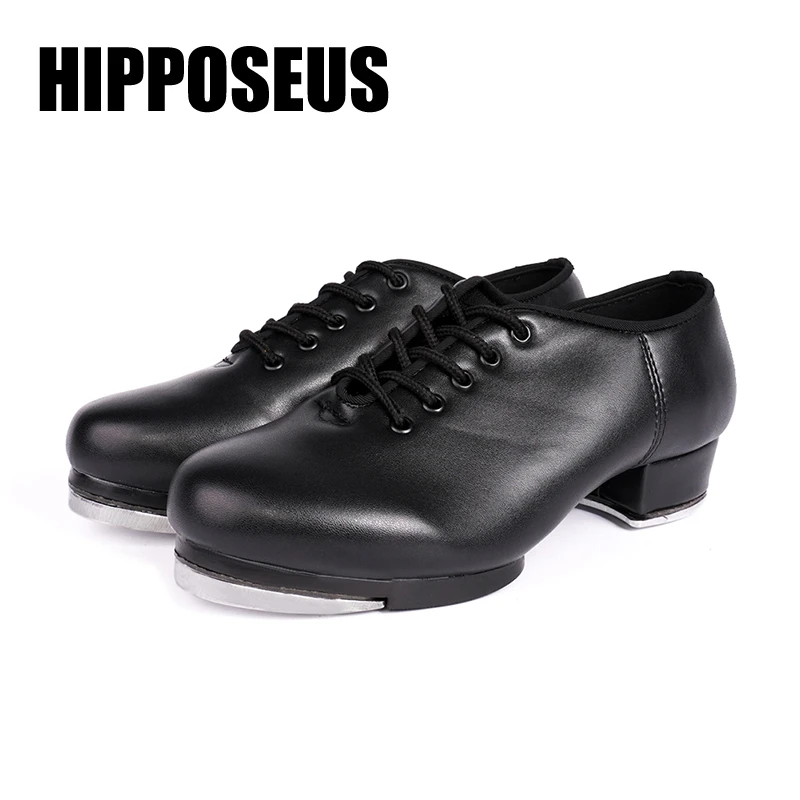 Zapatos de baile Tap para niños y niñas, calzado de baile con suela placa de aluminio y Tacón cuadrado bajo de cuero, escenario|Calzado de baile| - AliExpress