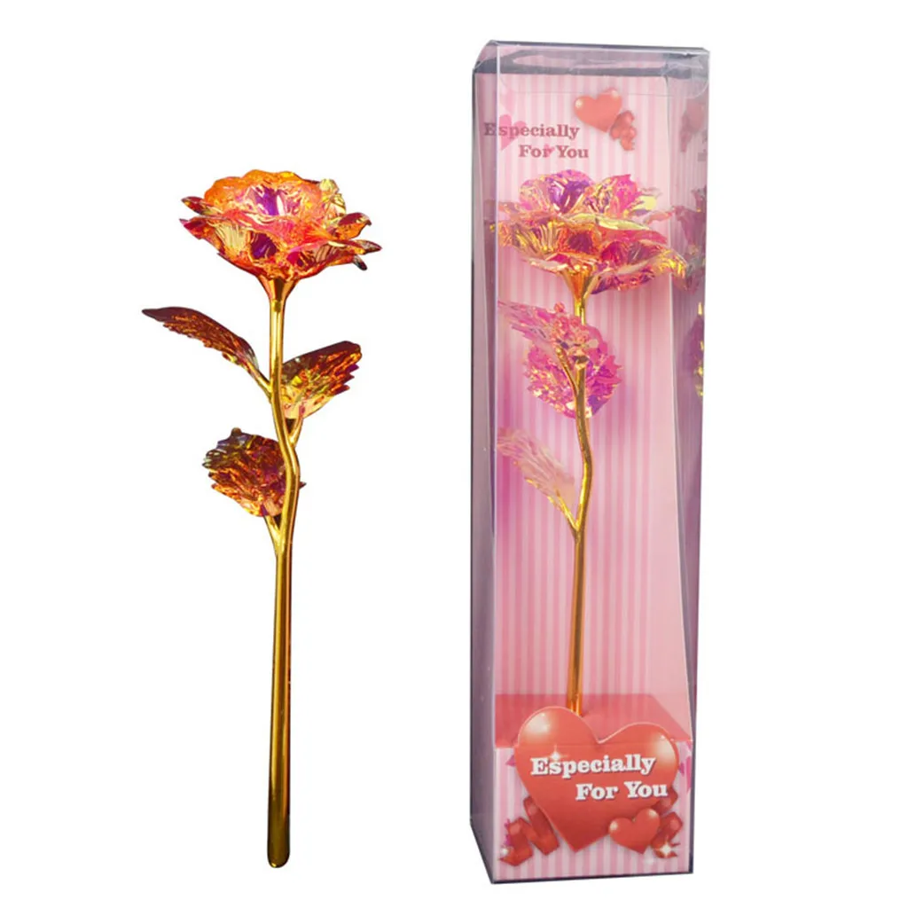 Romantic Galaxy Rose Luminous Flower Valentine's Day Lovers' Gift With Love Base 