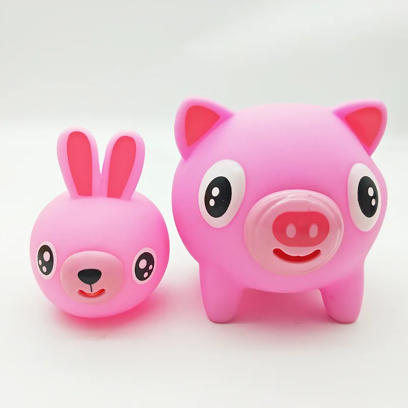 small size Tongue Voice Squeeze Decompression Novelty Vent Vocal Toys Rabbit Pig Tiger Puppy Squishy Anti-Stress Dolls J0407