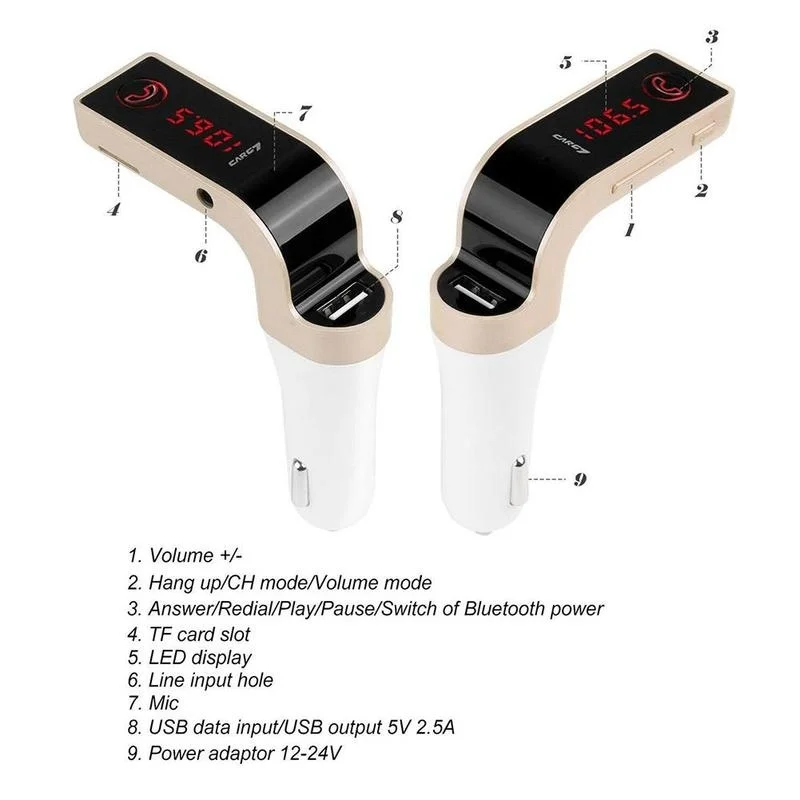 G7 Автомобильная память Hands-free MP3 музыка U диск Bluetooth карта fm-плеер 2.1A прикуриватель Bluetooth fm-передатчик автомобильное зарядное устройство