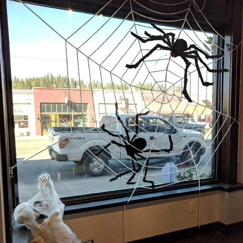 Szs Hot 3pcs Halloween Spider Web Halloween Spider Decorations 142