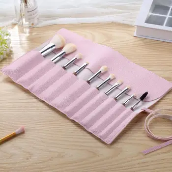 

Makeup Brush Organizer Rolling Bag Cosmetic Case PU Leather Roll-up Cosmetic Bags Women Portable Simple Travel Beauty Case
