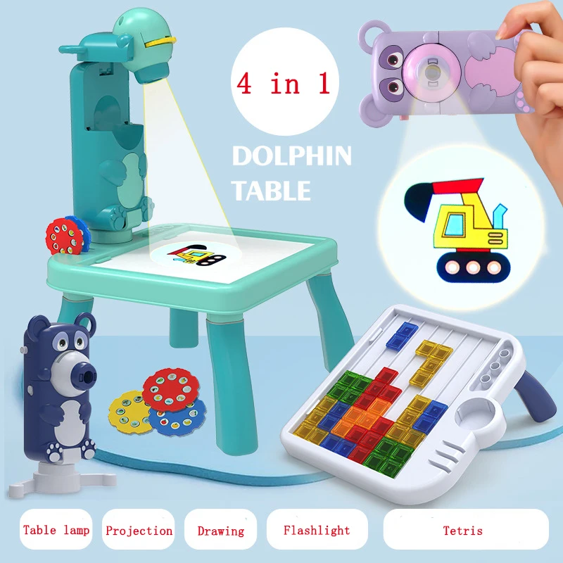 Kids Table Juguetes Brinquedos Toys Multifunctional Projection Drawing for Children Graffiti Montessori |