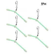 5 pces gancho de pesca gancho de pesca gancho de mar luminoso cabeça de pvc balanceamento snaps com pino forte linha de pesca acessórios(China)