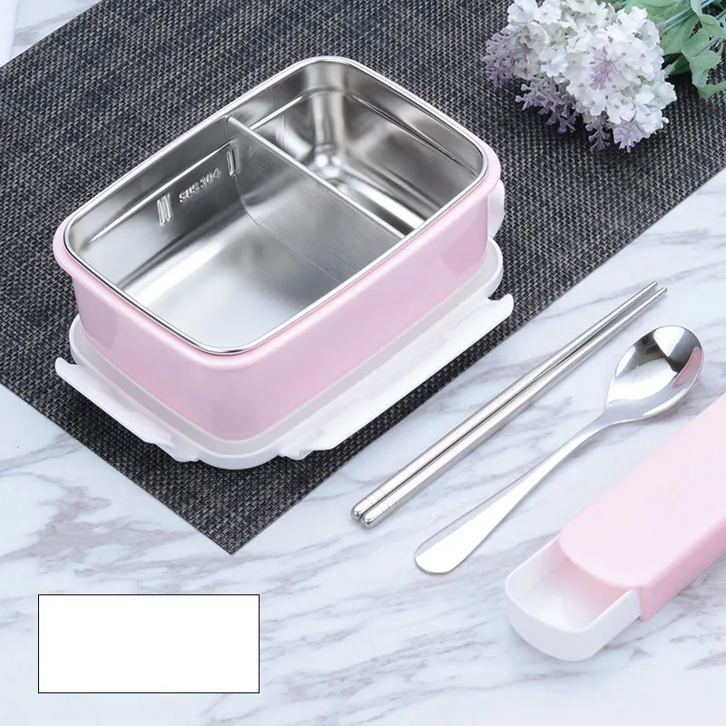 

304 Stainless Steel Lunch Box With Compartments 900ml Kids Student Food Storage Container Leak-proof Insulation Bento Box Child