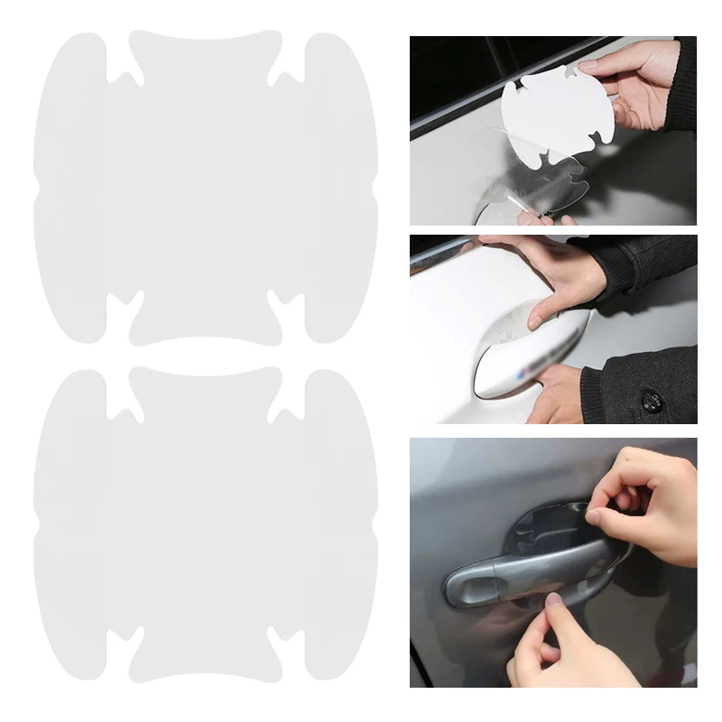 

4Pcs Transparent Car Handle Protective Film Car Door Stickers On Car Vinyl Anti-Scratch Resistant Sicker Car Accessory Auto