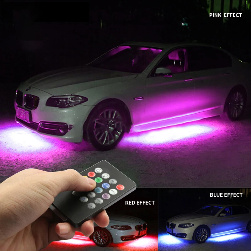 Car Exterior Parts Led 12v Neon Under Car Glow Lamp Underglow Atmosphere Bar App Control For Car Bottom - Decorative Lamps & Strips AliExpress