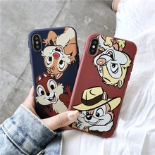 Милый чехол для телефона с белкой для iphone 7, чехол с мультяшным рисунком чип и Дейл, чехол для iphone 6, 6 S, 8 Plus, X, XS, XR, мягкая задняя крышка из ТПУ, новинка