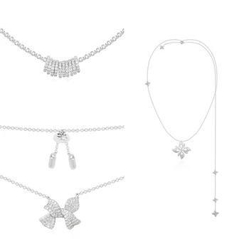 

2020 New High-quality Silver Zircon Sliding Small Ring Magnolia Darts Bow Bracelet Series Suitable For Female Engagement Items