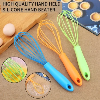 

1pc Color Random Manual Household Eggs Silicone Kitchen Tools Whisk Cream Mixer Beater Cooking Tool