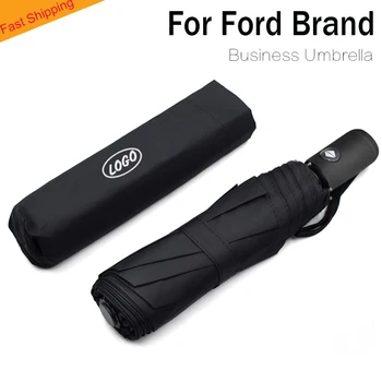 

For ford Automatic Umbrella logo emblem Parasol Windproof folding bumbershoot Business Car Umbrellas outdoor rain shade Paraguas