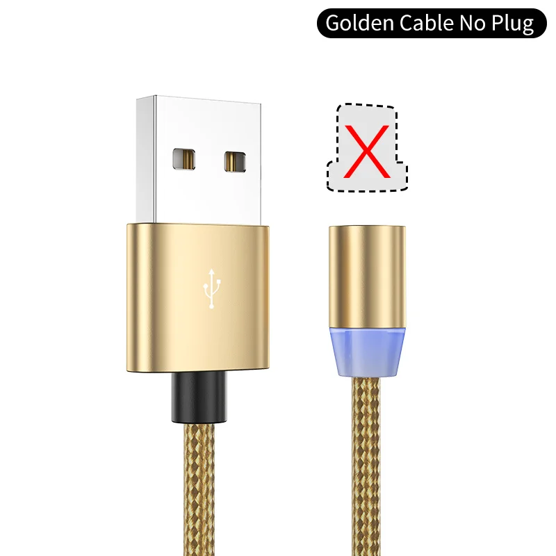 Рок-н-магнитный USB кабель для передачи данных для iPhone samsung Xiaomi кабель Магнит Micro usb Зарядное устройство провода телефонной зарядки шнур Тип USB C 3in1 кабель - Цвет: Золотой
