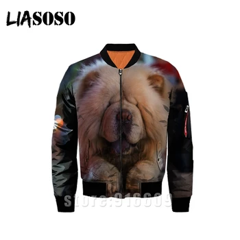 

Newest Winter Jacket Men women kids chow chow Hip hop Long sleeve animal dog Coat Loose streetwear Harajuku Pullover rock Zipper