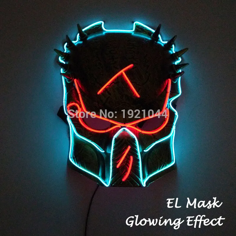 Новые стили, светящаяся маска EL Wire, Вечерние Маски, светодиодный неоновый светильник, неоновая маска на Хэллоуин-вечеринку, страшный Вечерние Маски для косплея