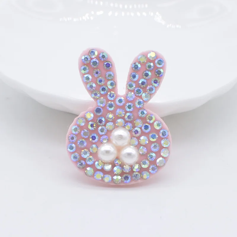Rabbit 15 шт. мягкие Стразы и жемчужная звезда Микки кролик аппликация медведь для DIY одежды шляпа обувь головные уборы заколки для волос Декор патчи L83 - Цвет: Rabbit
