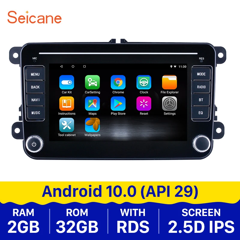 Автомобильный мультимедийный плеер Seicane 7 дюймов Android 10 0 API29 для VW Universal SEAT LEON Golf