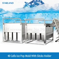 New Ice Cream Bar Popsicle Molds Commercial DIY Ice Lolly Mould 40 Branches Stainless Steel Sticks Holder 6 Shape Options 1