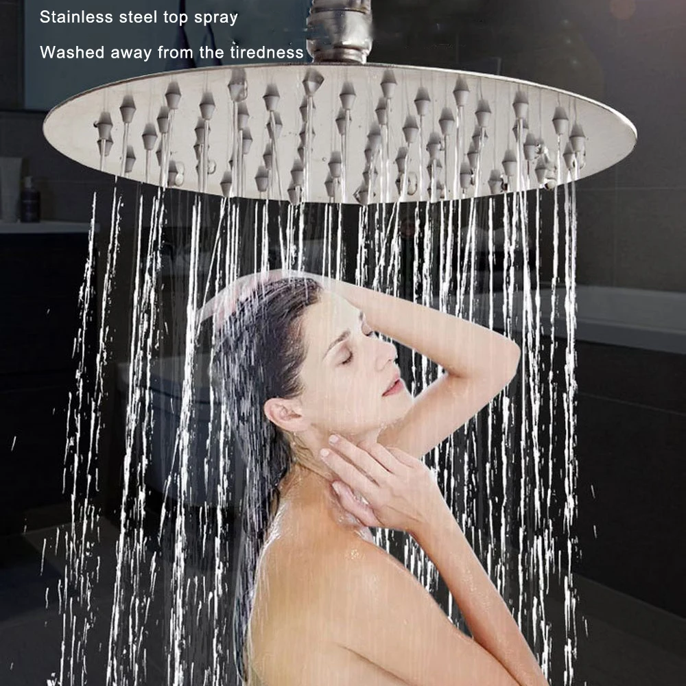 Shower Head Round Stainless Steel 8 10 inch Top Rainfall Chromed Mirror Faucet Sprayer For Bathroom | Обустройство дома