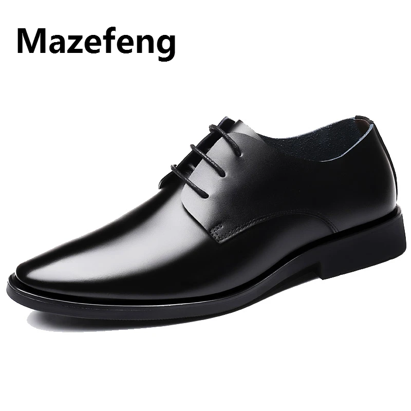 Mazefeng/дизайнерская официальная оксфордская обувь для мужчин; свадебные туфли; кожаные итальянские Мужские модельные туфли с острым носком; Sapato Oxford Masculino