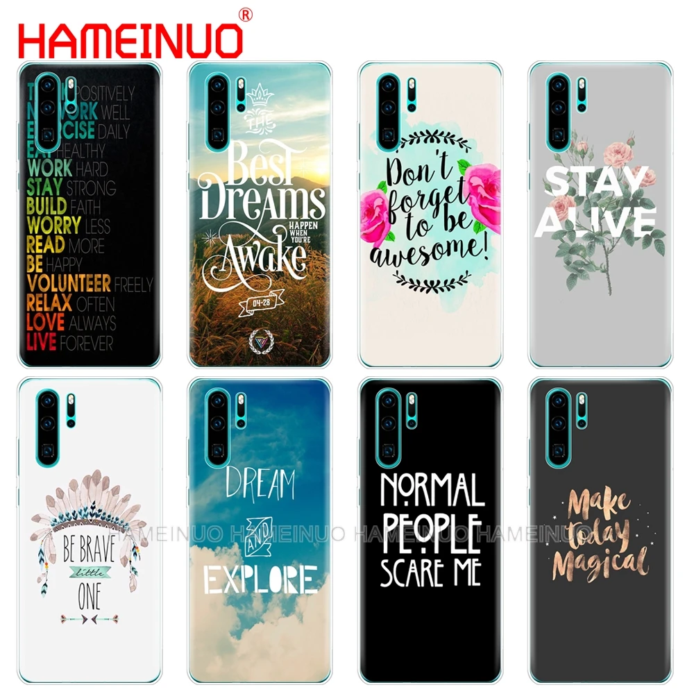 Силиконовый чехол для телефона huawei P30 PRO LITE P SMART 2019 plus p smart Z p20 lite мотивационные