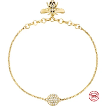 

2020 New Fashion Charm Pure 925 Silver Original 1:1 Copy, Cute Little Bee Lively Aura Bracelet Female Luxury Jewelry Gifts