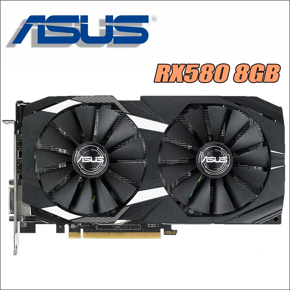 

ASUS Video Card RX 580 8GB RX580 256Bit GDDR5 Graphics Cards for AMD RX 500 series VGA Cards RX580 Used DisplayPort HDMI DVI