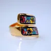 BOCAI  Fashion New Poppy Flower Enamel Jewelry Set Plant Flower Cloisonne Woman Bracelet Pendant EarringS Jewelry 6
