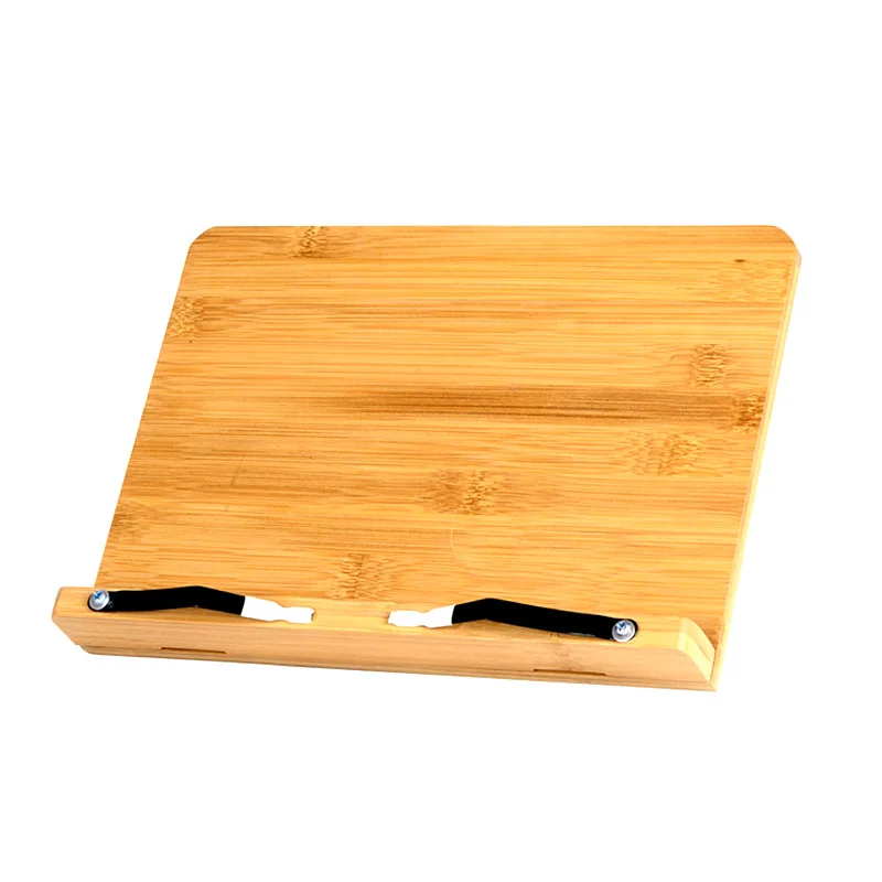 Bamboo Book Stand Adjustable Holder Tray with Page Paper Clips Cookbook Reading Desk Portable Sturdy Lightweight Bookstand | Канцтовары