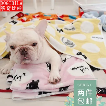 

Pet day cartoon flange fluffy blanket air conditioning warm nest mat dog and cat quilt in autumn and winter