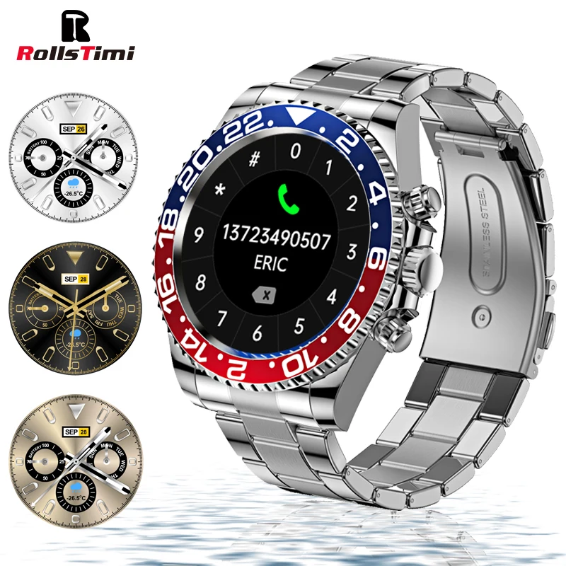 Rollstimi New Smart Watch Men Full Touch Screen movement Fitness IP68 Bluetooth Call Smart Bracelet For Xiaomi Phone Android ios