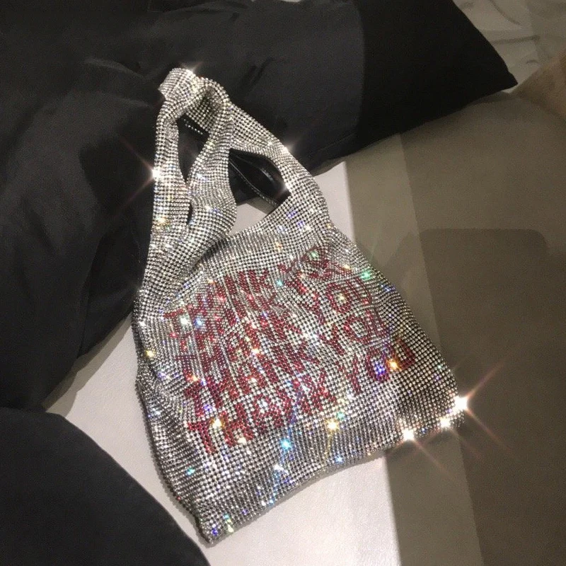 

DAEYOTEN 2020 Spring Summer Woman New Stylish Silver Color Print Pattern Double Strap Sequined Handbag All Match ZM0561
