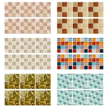 6 шт. кухонные водостойкие мозаичные настенные наклейки для ванной комнаты