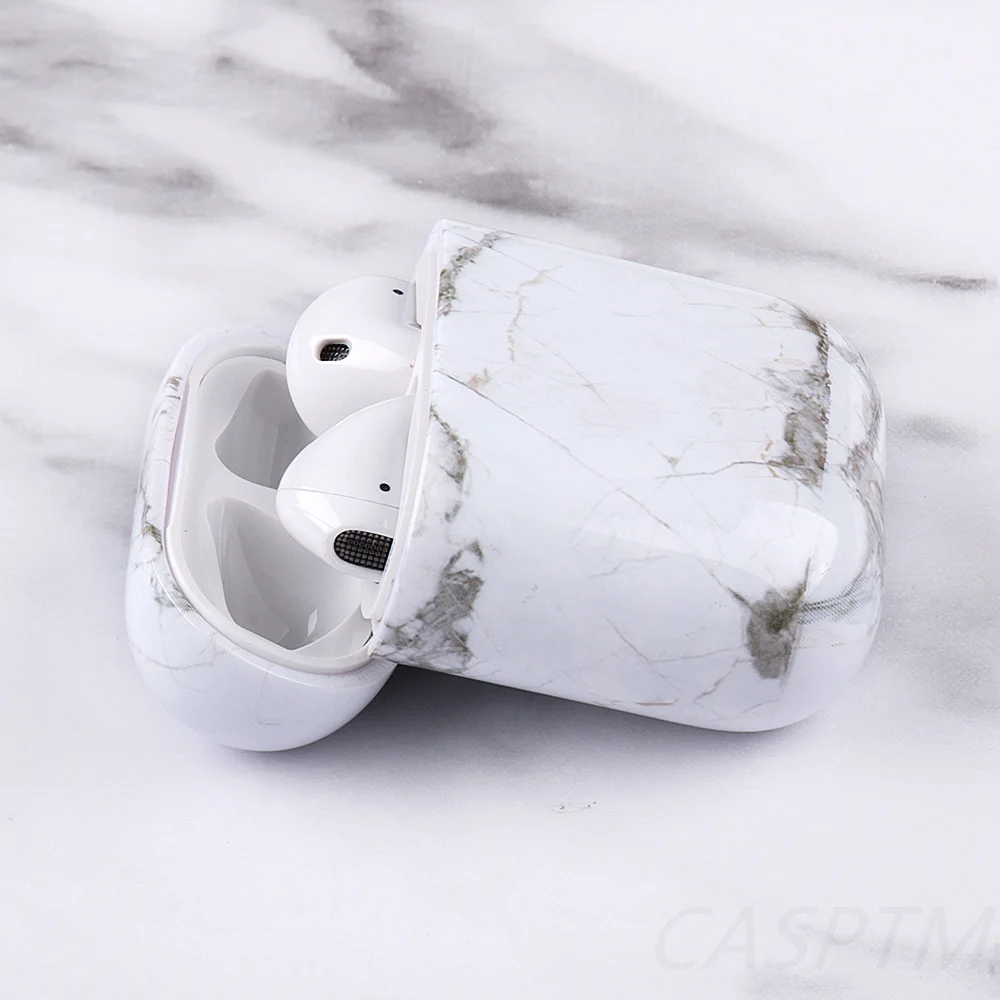 Для Airpods 1 2 TPU чехол с мраморным узором текстура наушники протектор для AirPods зарядка коробка защитный чехол