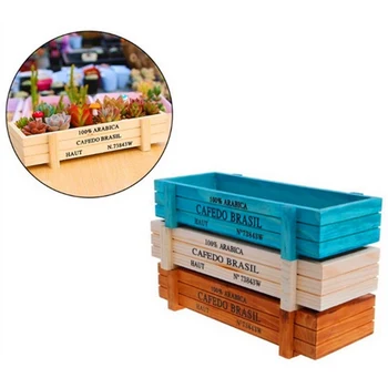 

Garden Plant Pot Decorative Vintage Succulent Planter Wooden Boxes Crates Rectangle Table Flower Pot Gardening Device