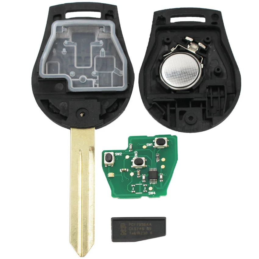 3 кнопки дистанционного управления для Nissan Micra X-Trail Terrano Note, Juke Micra(2010-настоящее время) 433 МГц ID46 чип