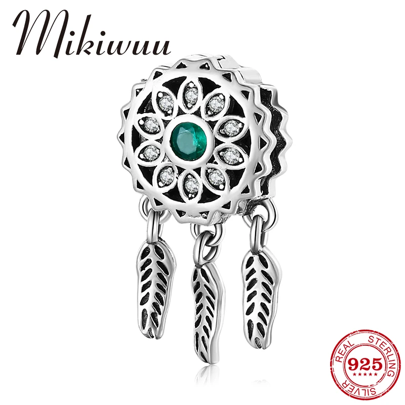 

Authentic 100% 925 Sterling Silver Clip Bead Sun Flower Dream Catcher Clip Charms CZ Fit Reflection Bracelets Women DIY Jewelry
