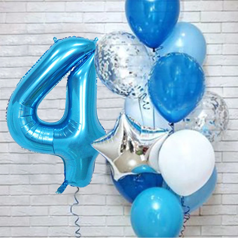 Palloncino Numero 1 Gigante Per Festa Di 1 Anno: Kit Decorazione Blu Con Corona, Lattice E Foil (32 Pollici)