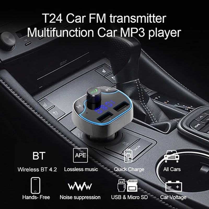 Visting Автомобильный Bluetooth 4,2 FM передатчик беспроводной радиопередатчик адаптер громкой связи с мульти защитой поддержка TF