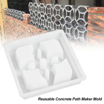 

Paving Mold with Flower Pattern Plastic Unique Cement Brick Mold for Garden Courtyard Stone Road Decoration