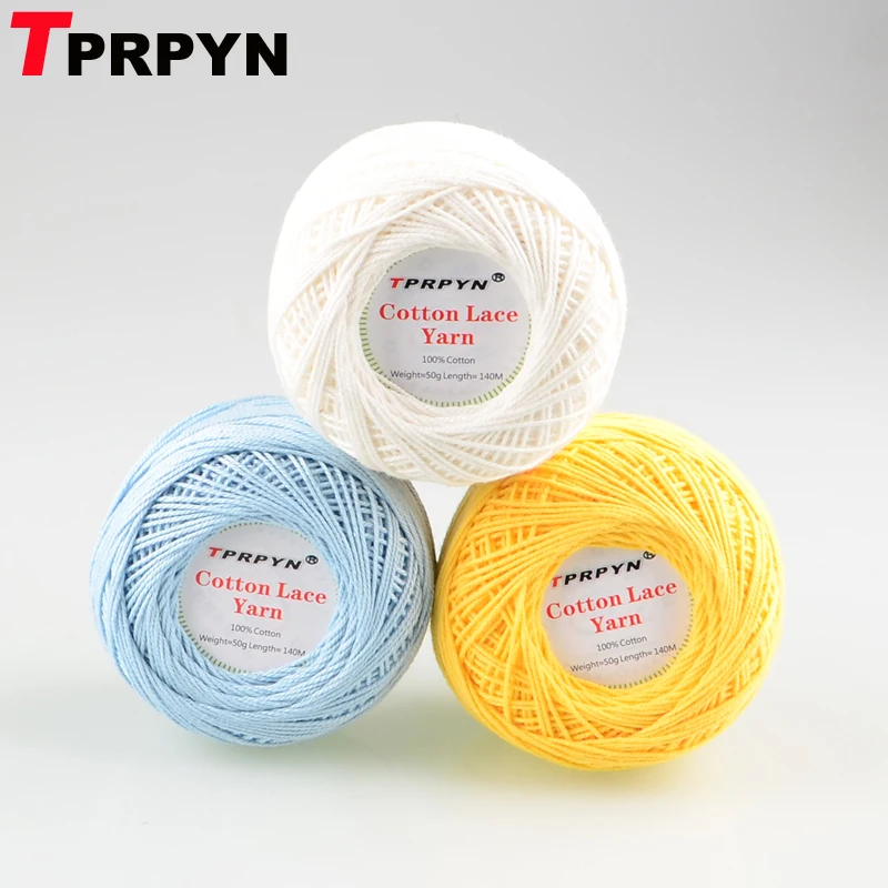 TPRPYN 1 шт. = 50 г 3 # кружево 100% хлопчатобумажная пряжа для вязания ручной вязки