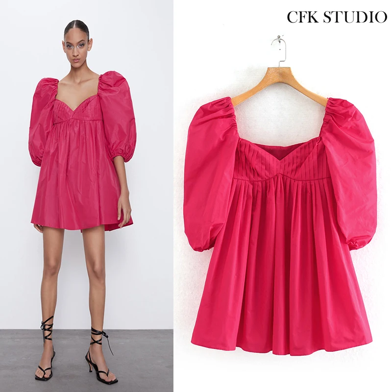 Женское шифоновое платье Minidress однотонное красное повседневное Элегантное