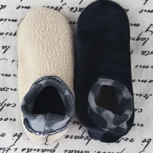 Мужские носки свободного размера 39-44, обувь-тапочки, новые мужские Нескользящие резиновые носки с бархатной подкладкой, зимние теплые домашние носки-Тапочки