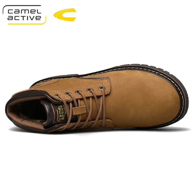 Camel Active/новые рабочие мужские ботинки с высоким берцем; Мужская зимняя обувь из натуральной кожи коричневого цвета в английском стиле; zapatos de hombre